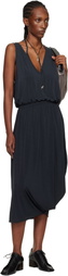 LEMAIRE Gray Double Layer Drape Maxi Dress