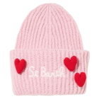MC2 Saint Barth Girl Brushed And Ultra Soft Beanie With Hearts Appliqués