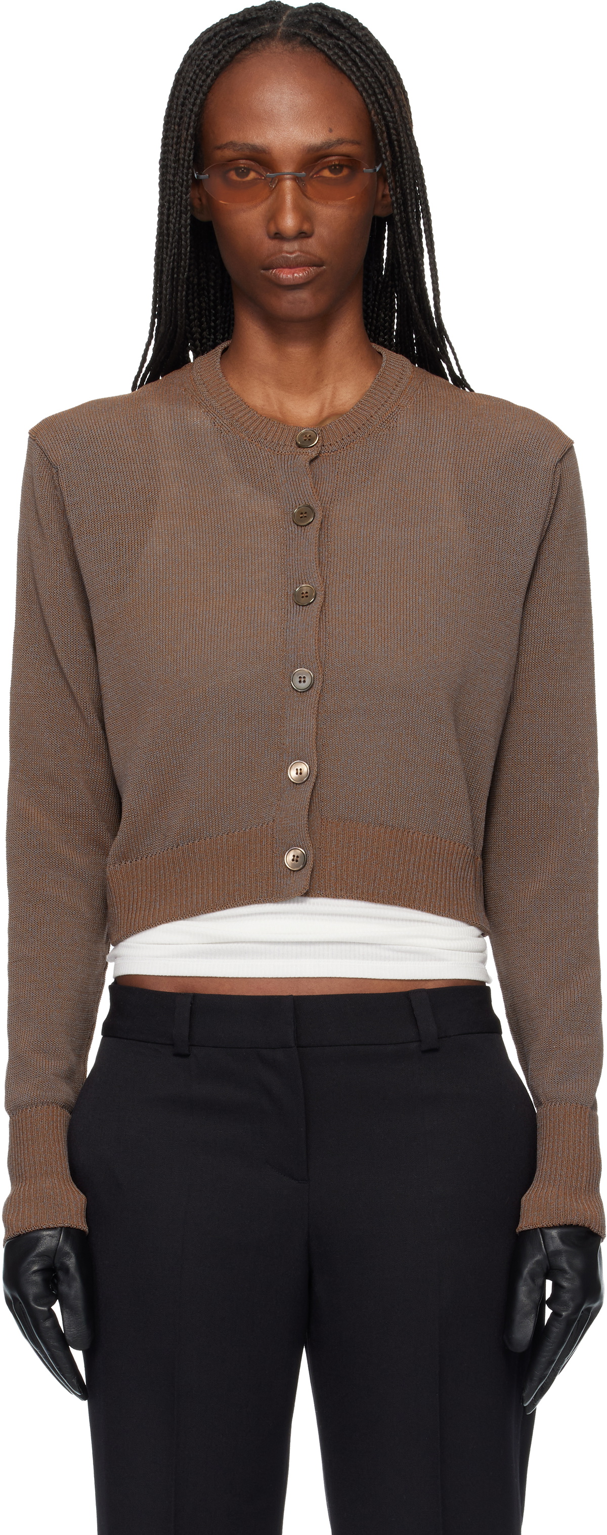 OUR LEGACY Brown Micro Cardigan