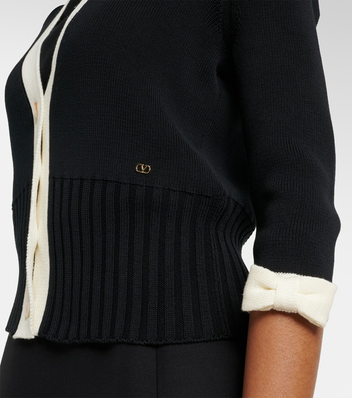 Valentino Bow-detail cotton cardigan