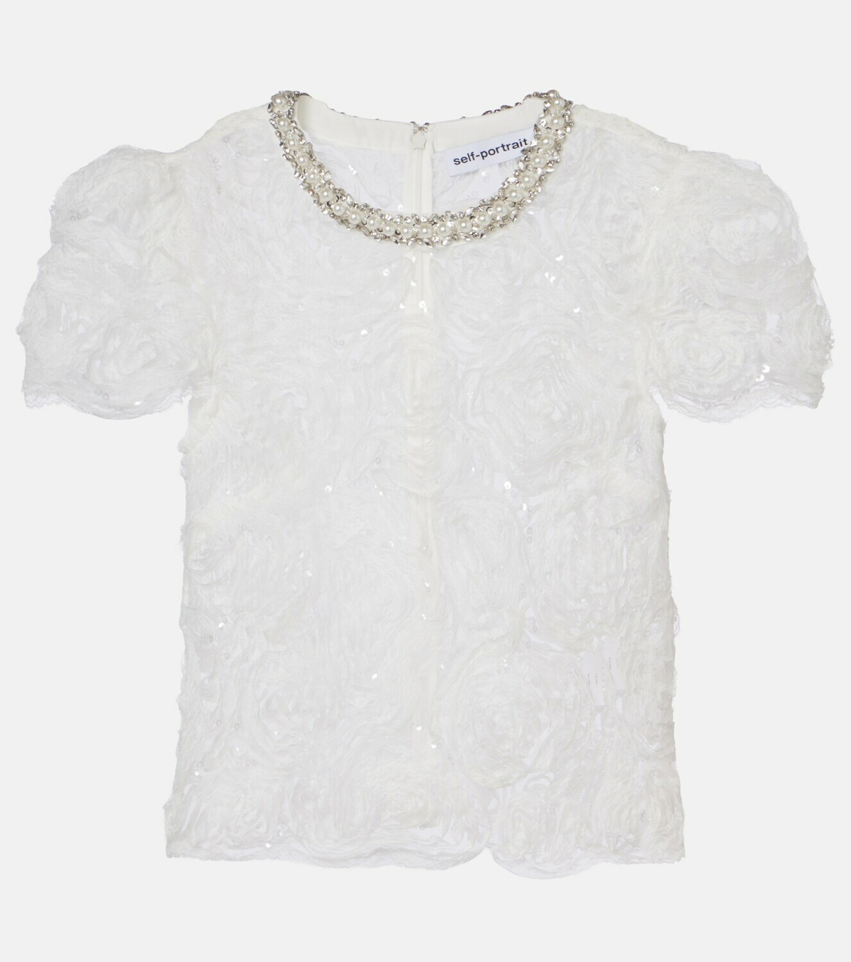 Self-Portrait Tulle lace top
