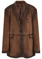 Acne Studios Distressed Suede Blazer Brown