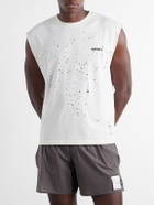 Satisfy - Distressed Logo-Print MothTech™ Organic Cotton-Jersey Tank Top - Neutrals