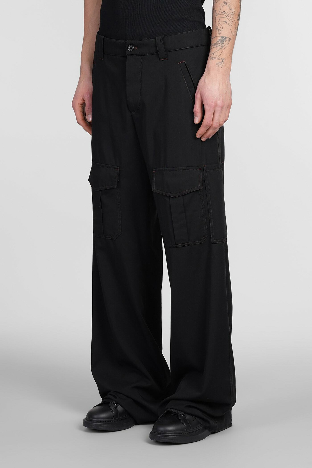 Alexander McQueen Black Cotton Casual Pants