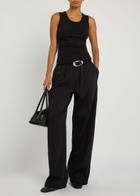 Wardrobe.nyc Pintucked Jersey Trousers Black