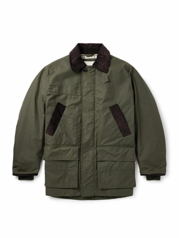 Photo: Purdey - Pembroke Corduory-Trimmed Cotton-Canvas Coat - Green