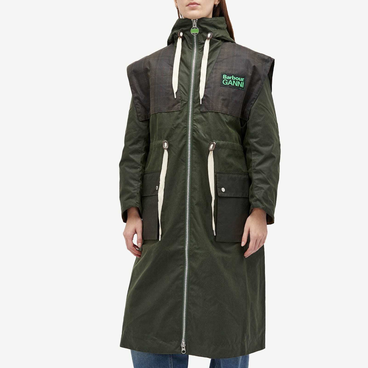 Barbour Women's x Ganni Wax Parka Jacket in Dufflebag