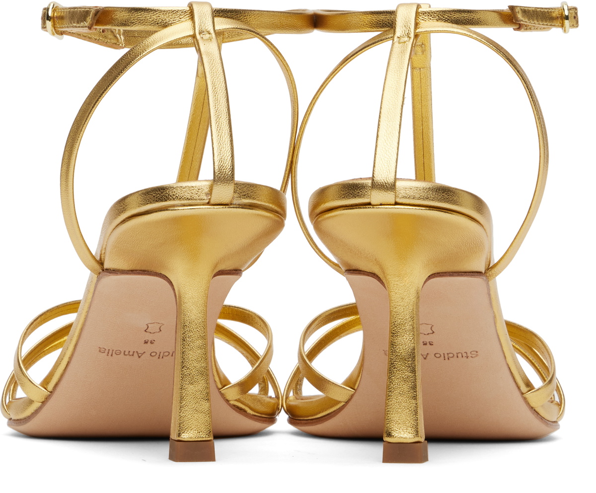 【関税込み】Studio Amelia ゴールド Aviary 70 ヒールサンダル Studio Amelia Gold Aviary 70 Heeled Sandals Studio Amelia