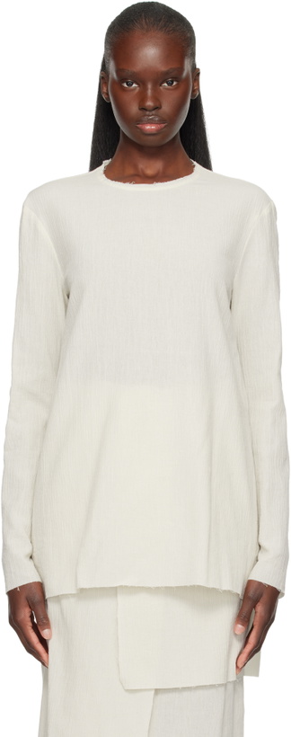 Photo: Lauren Manoogian Off-White Raw Apron Top
