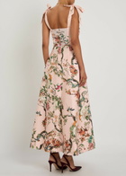 Alice + Olivia Hana Floral-print Stretch Cotton-sateen Midi Dress Pink