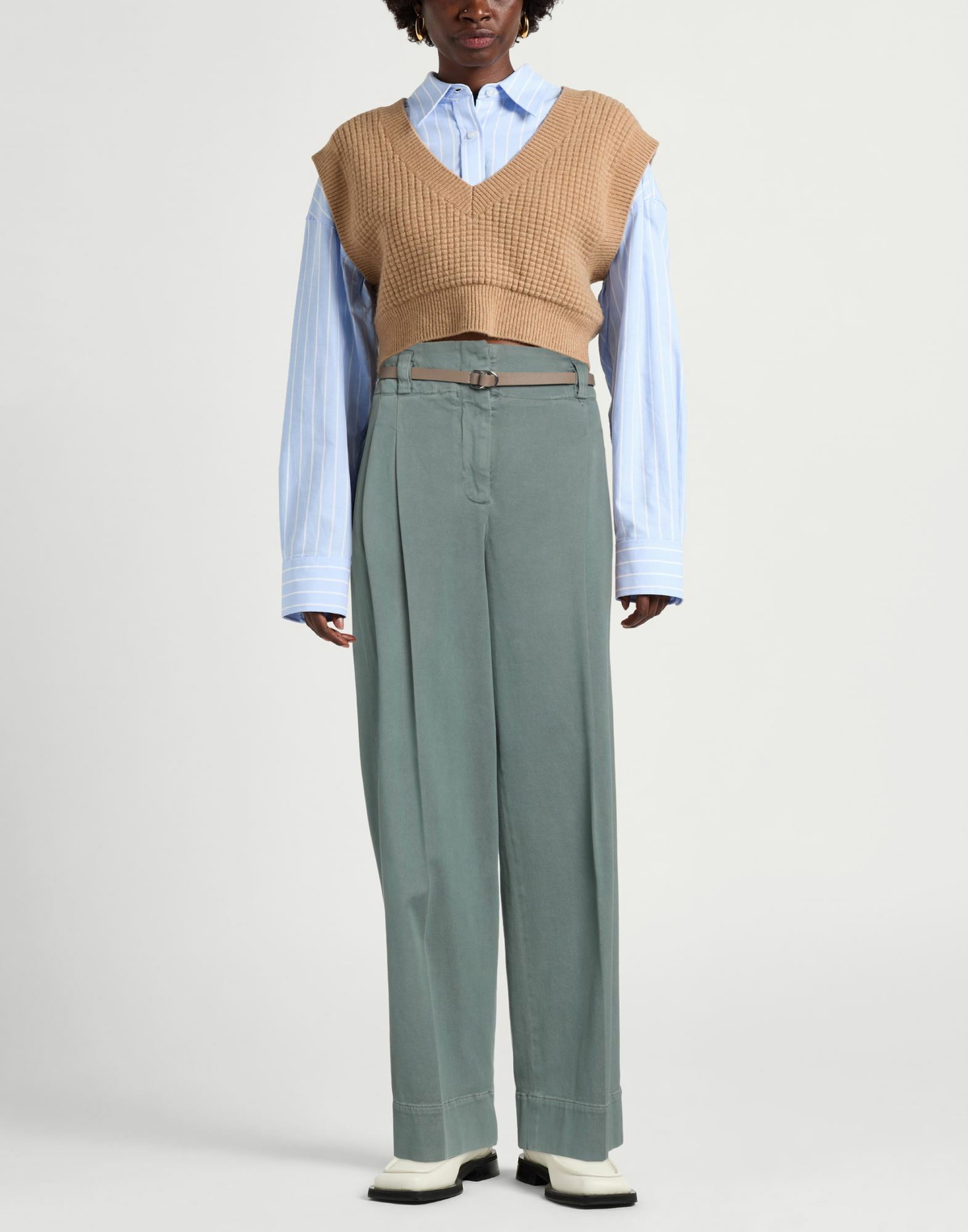 Peserico Womens Pants in Sage green