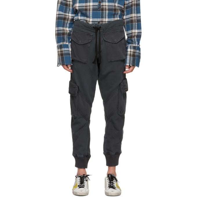 Greg Lauren Black Utility Sweat Cargo Pants Greg Lauren