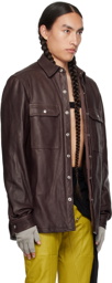 Rick Owens Purple Padded Leather Jacket