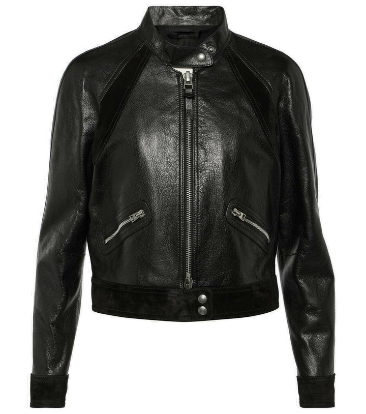 Photo: Tom Ford Cropped leather biker jacket