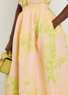 Erdem Floral-print Woven Midi Skirt Light Pink