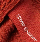 Oliver Spencer Loungewear - Miller Cable-Knit Stretch Cotton-Blend Socks - Orange