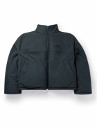 Balenciaga - Oversized Reversible Logo-Print Padded Fleece Jacket - Blue