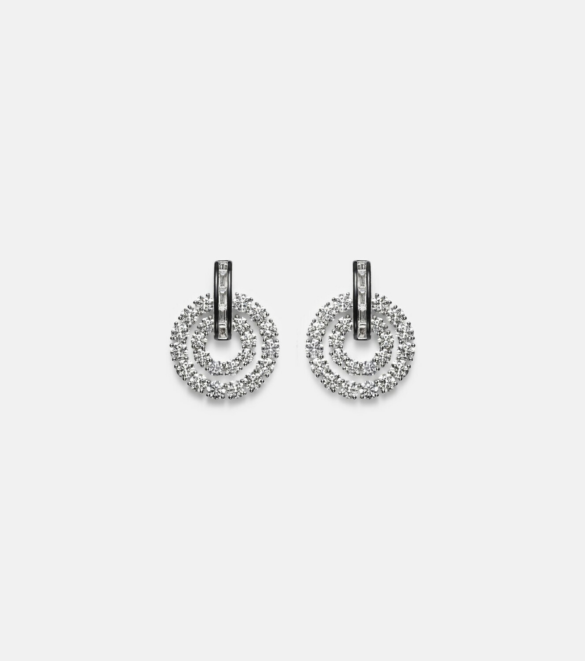 Kamyen Diana 18kt white gold and enamel earrings with diamonds