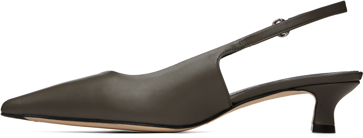 Aeyde Gray Catrina Slingback Heels