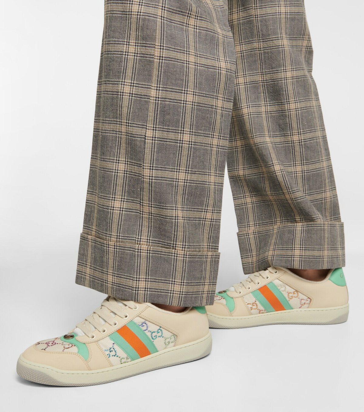 Gucci - Screener embellished leather sneakers Gucci