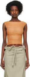 TheOpen Product Orange Draped Tank Top