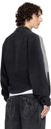 Rivington Roi Rebis Gray & Black Father Agency Trucker Denim Jacket