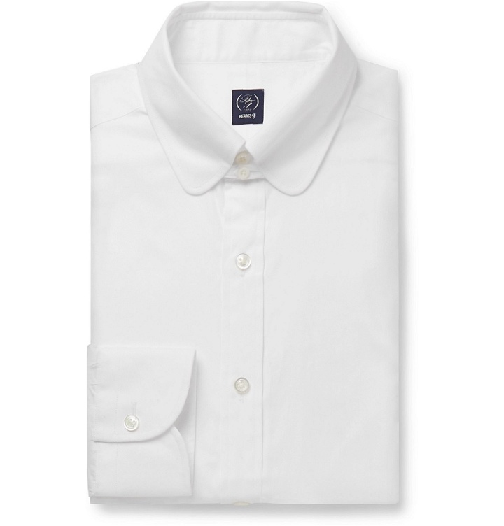 Photo: Beams F - White Slim-Fit Cotton Oxford Shirt - White
