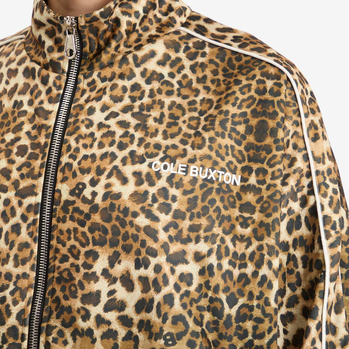 Cole Buxton Men's Piped Track Jacket in Leopard