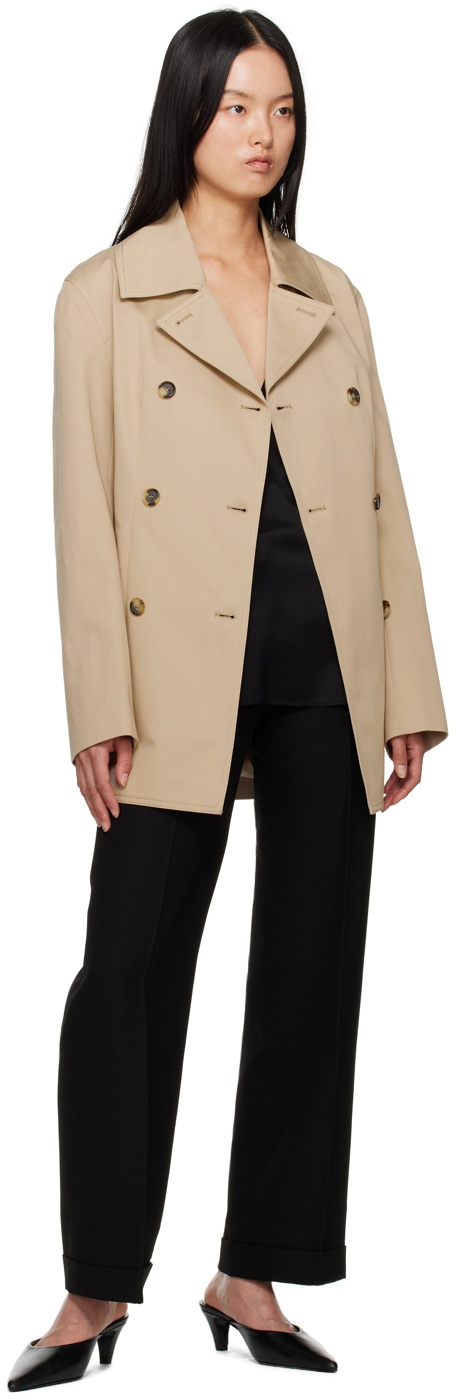 【TOTEME】Beige double-breasted jacket Beige Double-Breasted Blazer by TOTEME on Sale