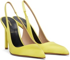 TOM FORD Yellow Satin T Slingback Heels