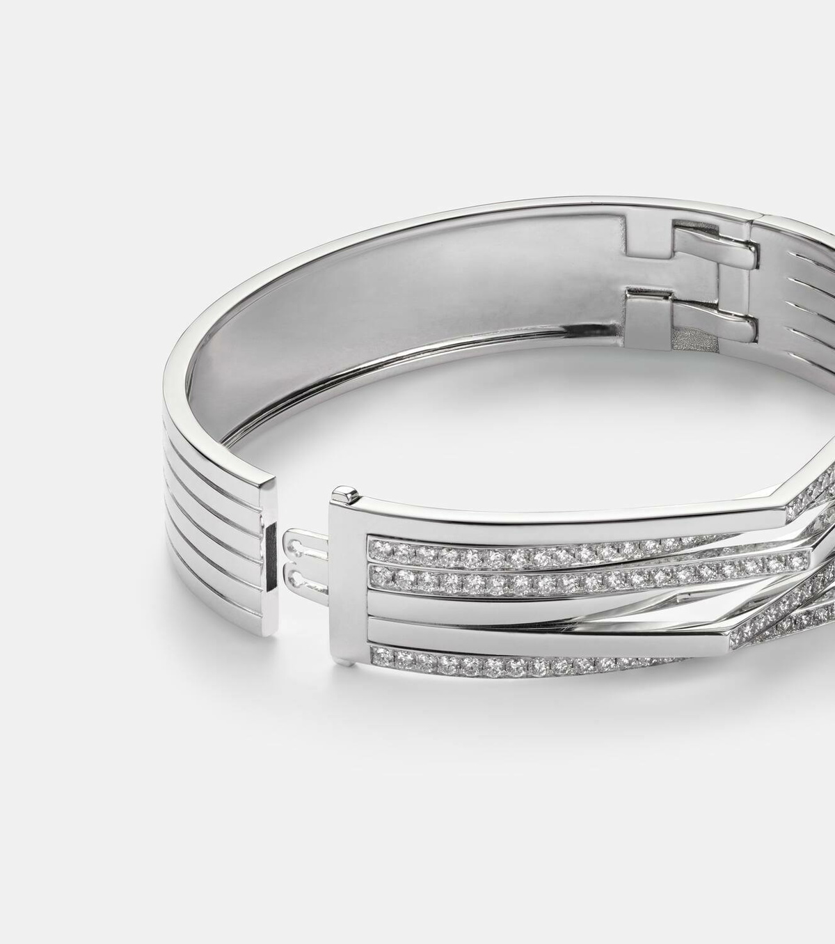 Repossi Antifer 18kt white gold cuff bracelet with diamonds