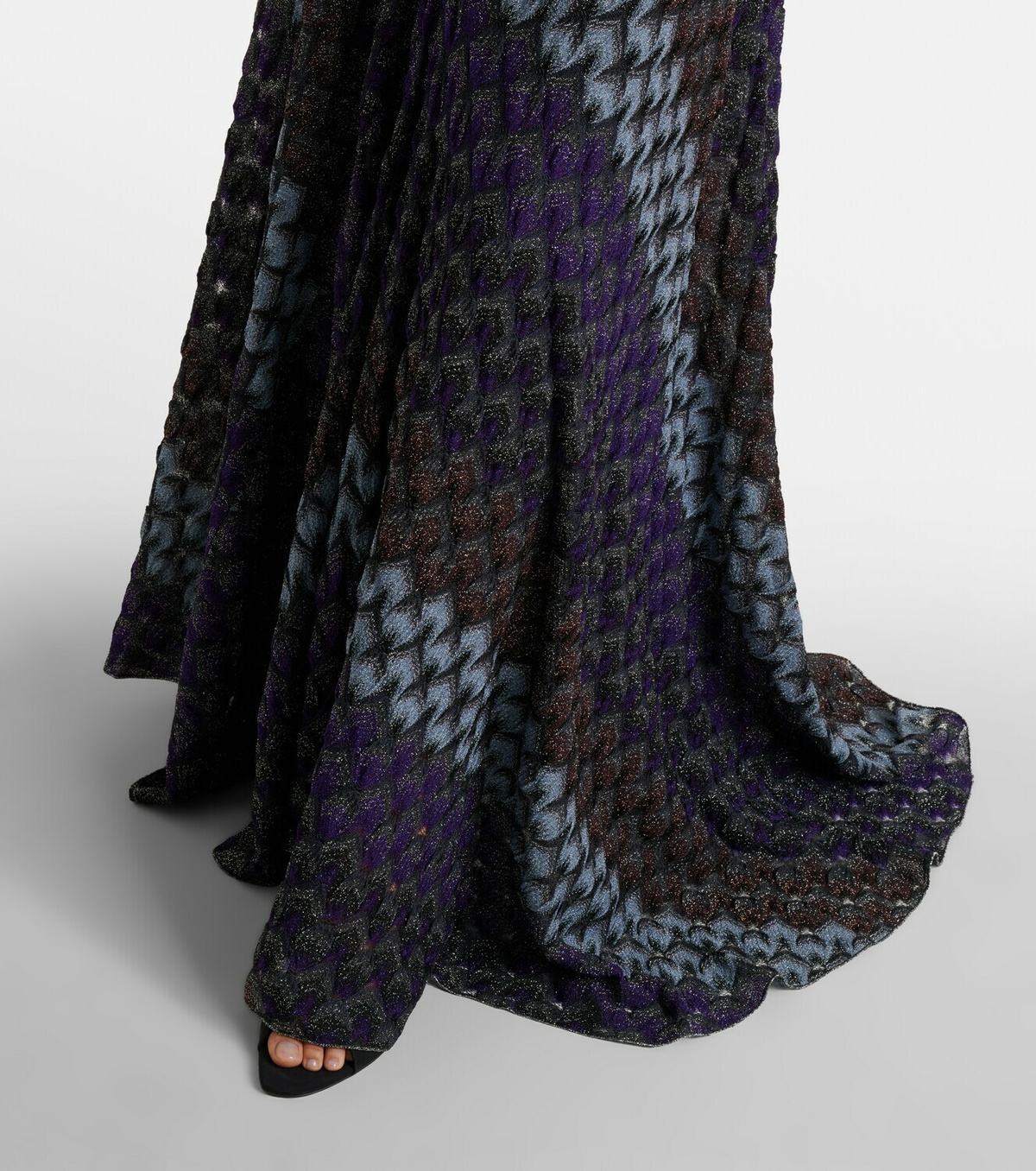 Missoni Halterneck knitted lamé gown