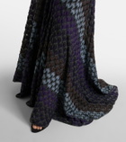 Missoni Halterneck knitted lamé gown