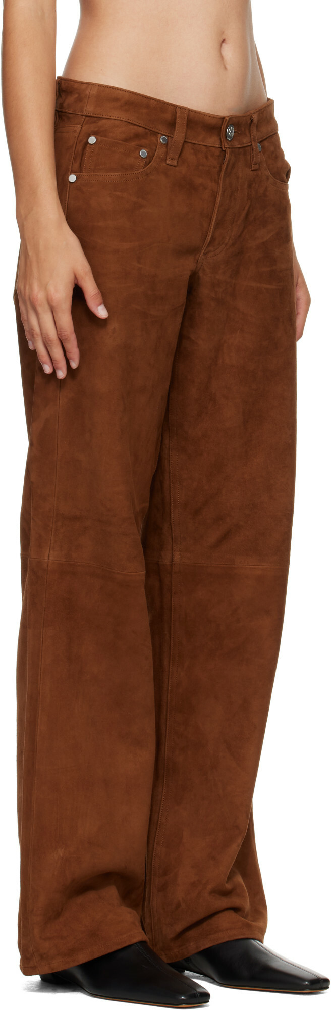 rag & bone Brown Cam Suede Pants