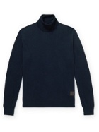 Tod's - Logo-Appliquéd Merino Wool Rollneck Sweater - Blue