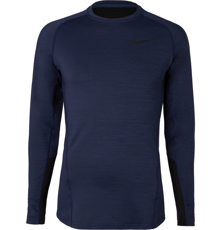 Photo: Nike Training - Pro Warm stretch T-Shirt - Blue