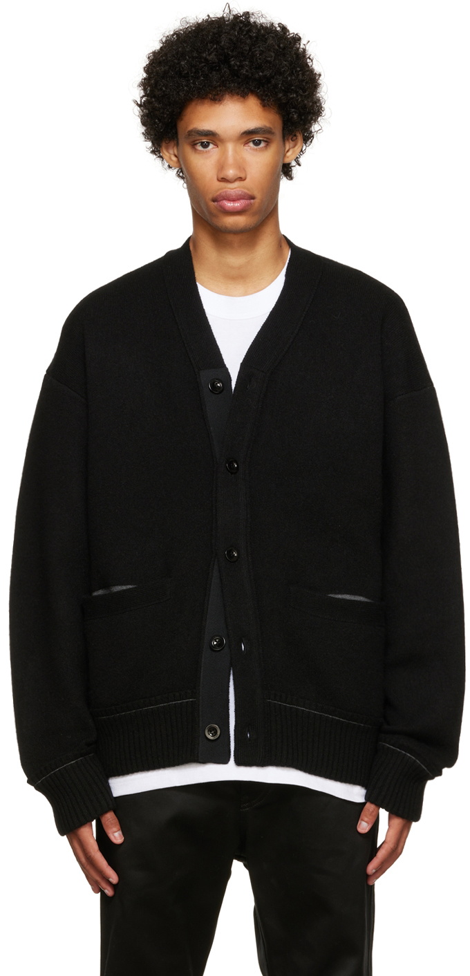 sacai Black Cashmere Cardigan Sacai