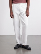 Mr P. - Tapered Cotton and Linen-Blend Trousers - White