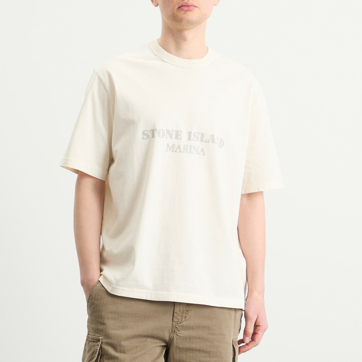 Stone Island Men's Marina Logo T-Shirt in Ivory