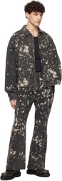 Juun.J Black Paint Dyed Harrington Denim Jacket