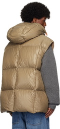 Jil Sander Brown Quilted Down Vest