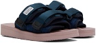 Suicoke Blue & Pink MOTO-FEab Sandals