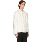 Haider Ackermann White Linen and Silk Checkered Jacket
