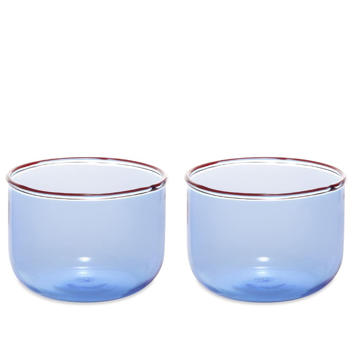Photo: HAY Tint Glass - Set Of 2 in Light Blue/Red