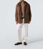 Etro Shearling-trimmed leather jacket