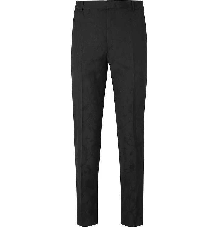 Photo: Alexander McQueen - Slim-Fit Wool-Jacquard Suit Trousers - Black