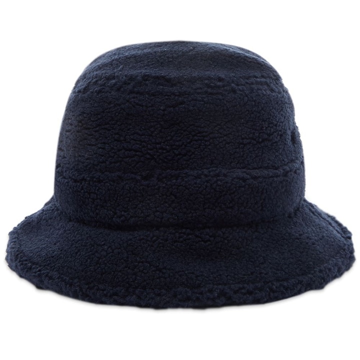 Photo: Universal Works Men's Fleece Bucket Hat in Navy