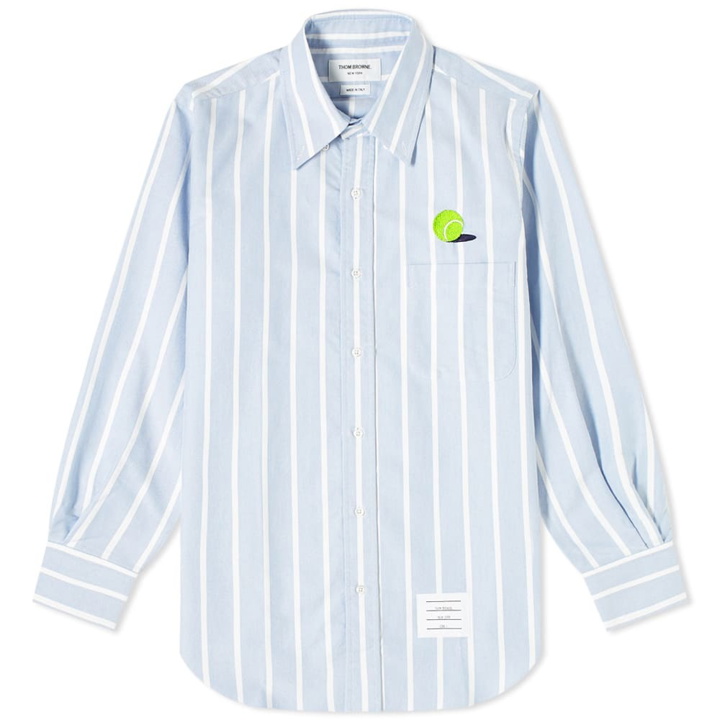 Photo: Thom Browne Tennis Ball Icon Button Down Stripe Oxford Shirt