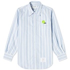 Thom Browne Tennis Ball Icon Button Down Stripe Oxford Shirt