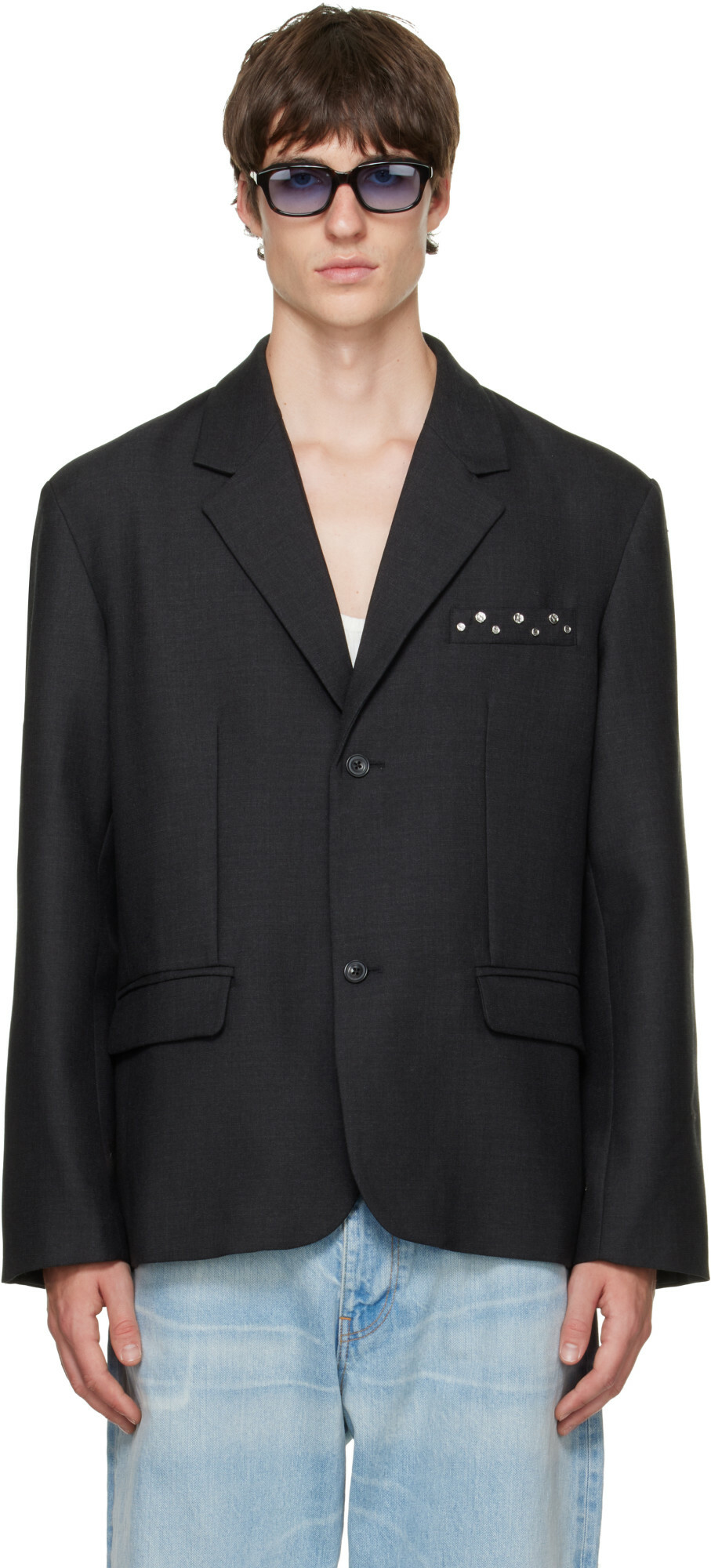 BLUEMARBLE Black Two-Button Tailored Blazer